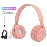 Macaron Headphones Kids Wireless Bluetooth Headphone Stereo Headband Gaming Headset with Mic Gamer Girl Gift for Mobile Tablet