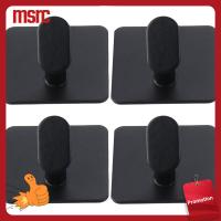 MSRC 4 Pack เหล็กไร้สนิม ตะขอติดแน่น สีดำด้าน ตะขอแขวนผ้าเช็ดตัว ไม่เจาะรู ที่วางเสื้อโค้ท ห้องน้ำห้องครัวห้องครัว