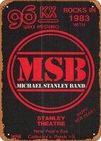 Michael Stanley Band Backstage Pass Utica ผ้าสีดำผ่านตัวแปรสร้างสรรค์ป้ายดีบุกตลกป้ายโลหะเครื่องตกแต่งฝาผนังศิลปะย้อนยุคสำหรับประตูบ้านสวนบาร์ร้านอาหารเพลงร้านกาแฟผับคลับของขวัญป้ายหนัง12X8นิ้ว