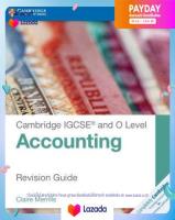 (คู่มือเตรียมสอบ)พร้อมส่ง Cambridge Igcse and O Level Accounting Revision Guide (Cambridge International Igcse) (2nd) [Paperback]