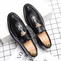 Fashion Trend Mens Moccasins Breathable Casual Shoes Loafers Formal Leather For Men Business Pointed Mens Luxury Handmade