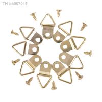 ☃☈▼  100 Set Picture Hanger Photo Frame Hanging Triangle D Rings Golden Picture Frames Single Hole Hanger Hooks With Screws