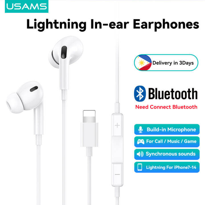 USAMS Lightning Inear Earphones For iPhone Bluetooth Headset Lossless