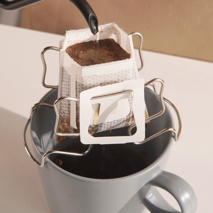 ที่ใส่ที่กรองกาแฟแบบห้อยหูทำจากสเตนเลสสตีลแก้วกาแฟอุปกรณ์เสริมสำหรับอุปกรณ์สำนักงานในบ้าน