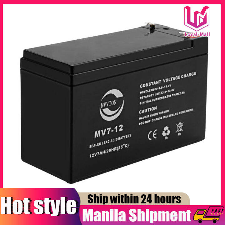 【Delivery 24 Hours】MVVTON 12V 7Ah 20hr Battery 12 Volts 5 Ampere UPS ...