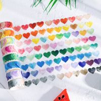 100 Pcs/roll Colorful Heart Shape Washi Tape Masking Tape Decorative Decals Diy Petal Stickers For Scrapbooking Diary Planner Decanters