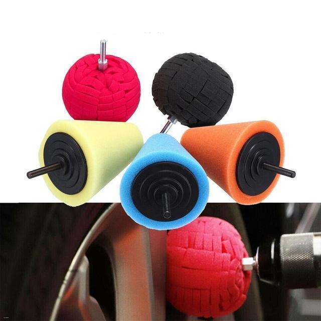 5pcs-4-quot-foam-drill-polishing-cone-ball-pads-kit-washable-resuable-car-hub-waxing-buffing-wheel-polisher