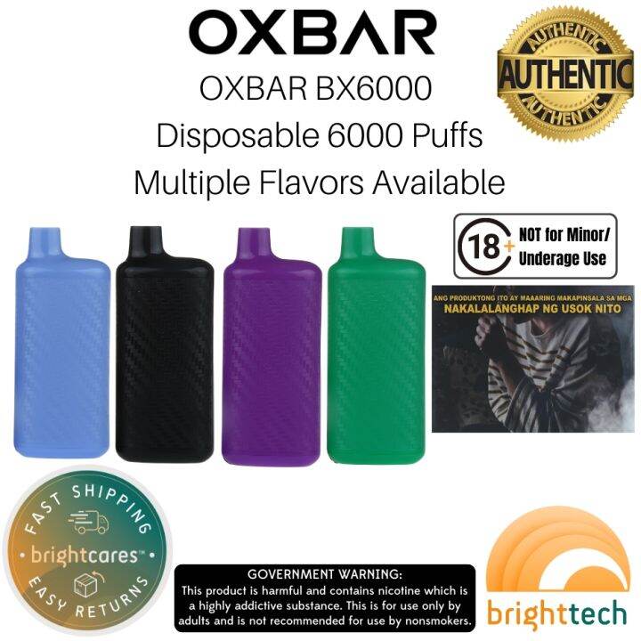 VAPE OXBAR BX6000 6000 Puffs Original Rechargeable Disposable Vape Pen ...