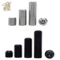 50pc M2 M2.5 M3 M3.5 M4 M5 M6 DIN916 304 tahan karat Hitam kelas 12.9 steel Hex Hexagon Soket Allen piala Titik Grub Sekrup Set Baut