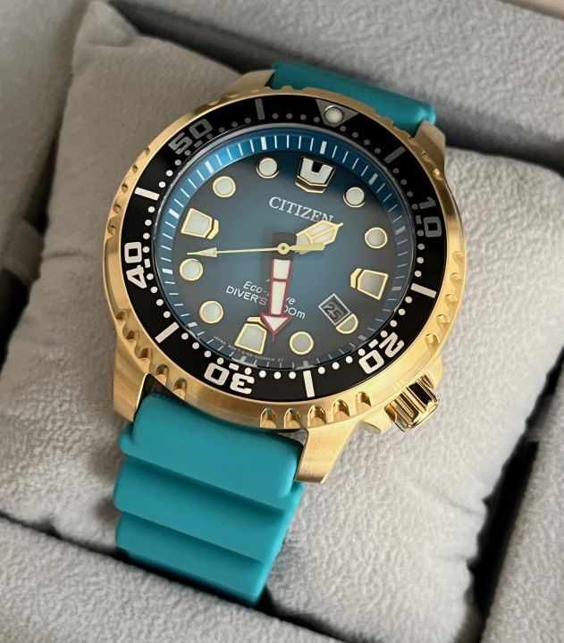 Citizen Promaster Diver Watch BN0162-02X Eco-Drive Turquoise Blue ...