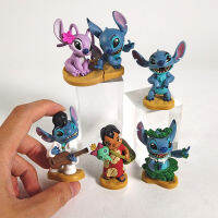 (Hot) Lilo &amp; Stitch Angel MINI PVC รูปสะสม Dol วันเกิดของขวัญของเล่น6ชิ้นเซ็ต sets