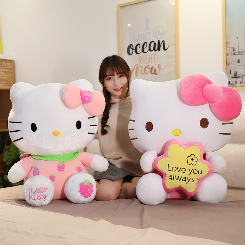 60CM Big Hello Kitty Plush Toy Huge Soft Cat Stuffed Doll Kid Birthday Gift 