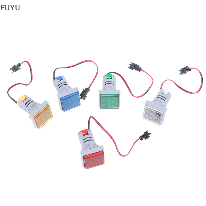 fuyu-digital-led-dual-display-voltmeter-meter-เครื่องวัดแรงดันไฟฟ้า-ac-60-500v-0-100a