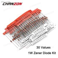 【CW】♠♘⊙  30 Values 1W Zener Diode Assorted 3.3V 3.6V 5.1V 5.6V 7.5V 10V 12V 13V 15V 16V 18V 20V 22V 24V 30V 33V 47V Assortment Set