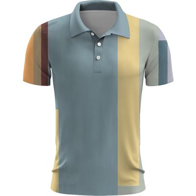 【high quality】  Mens Summer Printed Button Ordinary Polo Shirt Short Sleeve Casual Large Golf Sweatshirt 2023