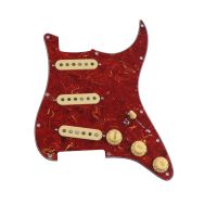 WK-Pickups Guitar Alnico 5 Pickups SSS Single Coils Pickups Loaded Pickguard /Yellow Pickup Covers Set