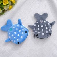 ۞ Key Earphone Coin Organizer Pouch Zipper Bag kids Gift Cartoon Cute Whale Shark Coin Purse Kawaii Wallet Portable Plush Coin Bag