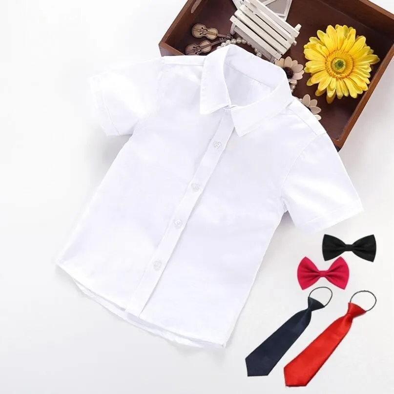 White short sale sleeve school shirts