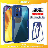 HANNEY สำหรับ OPPO OPPO A96 A92 A76 A36 A54 A94 A74 A95 4G A16 A16S A15S A15 A53 A9 A5 2020 เคสโทรศัพท์กันกระแทกเกราะปลอก 360 ป้องกันฟิล์มด้านหน้าและฝาหลังอะคริลิค QC-01