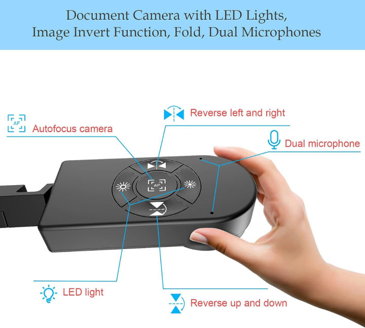 pakotoo-8mp-usb-document-camera-for-teachers-and-classroom-for-a3-a4-size-with-dual-mic-3-level-led-light-up-and-down-left-and-right-image-inversion-for-distance-teaching-amp-learning