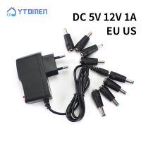 ❇✙♦ AC/DC 5V 12V 1A Adapter Power Supply 5.5mmx2.5mm Switch Power Charger 110V to 220V with 8 Universal Conversion Connector Plug