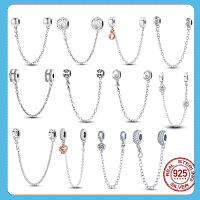 ขายร้อน zircon ความปลอดภัยโซ่ Charms ลูกปัดกับ Original สร้อยข้อมือ925เงินสเตอร์ลิงเครื่องประดับ dangle making.