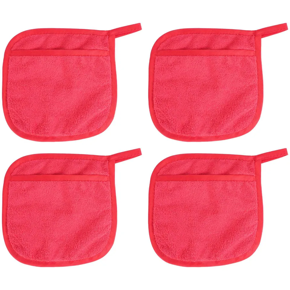 5Pack Pocket Pot Holders Cotton Heat Resistant Potholder