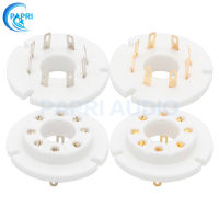 PAPRI 10PCS Ceramic B8S Chassis Mount Silver Plated 8pin Gold Plated Tube Sockets For FU50 FU1 GU50 LV3 5U8C 5U9C etc.