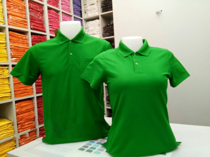 เสื้อโปโลชาย-เสื้อคอปกชาย-หญิง-คอปกรัดแขน-ผ้านิ่ม-สบายตัว-polo-ผ้าcotton-nbsp-สีเขียว