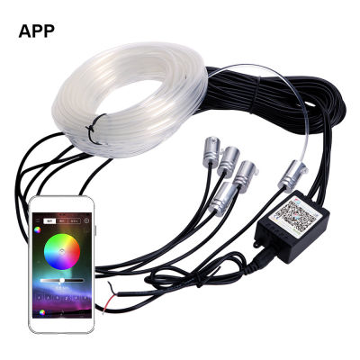 12V 6m Strip RGB LED Car Interior Lights Ambient Lamp Door Seat Cluster Decoration BTRF Wireless Caravan Automobile Accessories