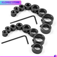 KLOMKZ 18 Piece 1/8 ", 3/16", 1/4 ", 5/16", 3/8 ", 7/16", 1/2 "และ5/8" เจาะคอปก เหล็กคาร์บอนสตีล แหวนตำแหน่ง ชุดดอกสว่าน ทนทานต่อการใช้งาน พร้อมประแจอัลเลน ดอกสว่านหยุดความลึก สำหรับช่างไม้การก่อสร้าง