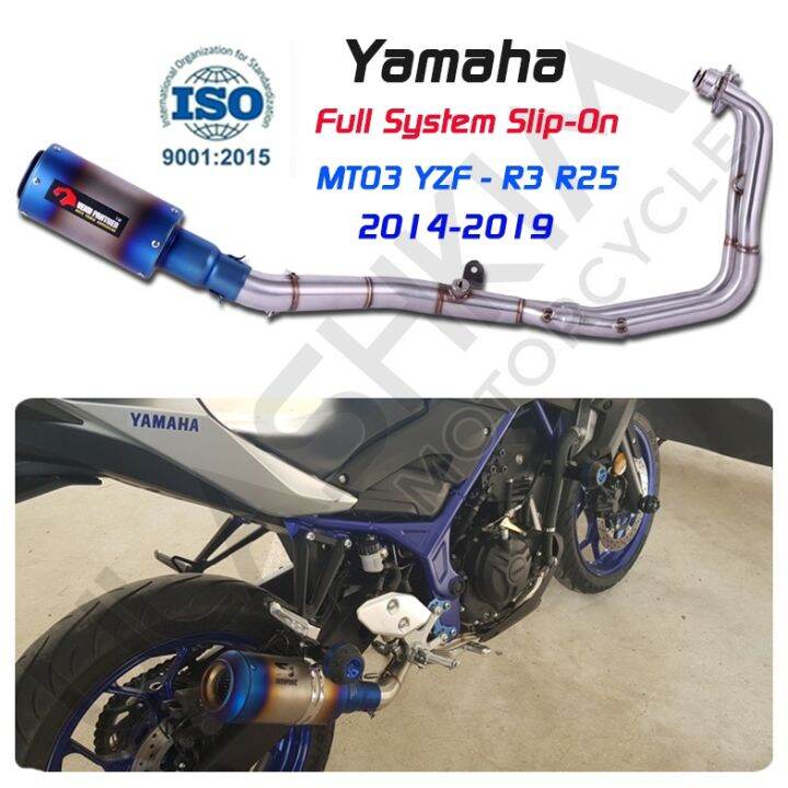 Yzf R25 R3 Mt 03 Mt03 Motorcycle Full Exhaust System Mid Link Pipe Muffler Slip On For Yamaha 6792