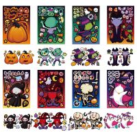 ✽☽✓ New Horror Halloween Sticker Toys Anime Vampire Witch Pumpkin DIY Sticker Decoration Gifts Halloween Puzzle Sticker for Kids