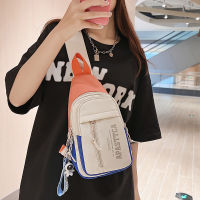 Fashion Brand Japanese Chest Bag Mens Ins Simple Single-Shoulder Bag Sports Small Crossbody Bag Womens Canvas Students Crossbody Bag