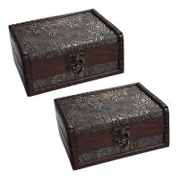 2X Treasure Box Treasure Chest for Gift Box,Cards Collection,Gifts and Home Decor