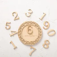 11pcs/Set Wooden Baby Milestone Hollow Out Shape Milestone Memorial Newborn Photography Props Accessories Month Sticker Gifts Cleaning Tools