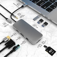 USB HUB Type C To HDMI-compatible USB 3.0 Adapter 15 in 1 Type C HUB Dock for Pro Air USB C Splitter RJ45 SD Reader PD