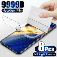 8PCSFull Cover Hydrogel Film Screen Protector For Xiaomi Poco X3 X5 X4 Pro M3 Pro M4 5G F3 Screen Protector