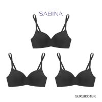 ci SABINA BRALESS เสื้อชั้นใน Invisible Wire (Set 3 ชิ้น) (ไร้โครง) รุ่น Pretty Perfect รหัส SBXU8301BK สีดำ 01