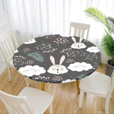 ผ้าปูโต๊ะทรงกลมสำหรับไม่ซีดจางผ้าปูโต๊ะยุโรปกลางธีมอีสเตอร์ร้าน VWQQSO