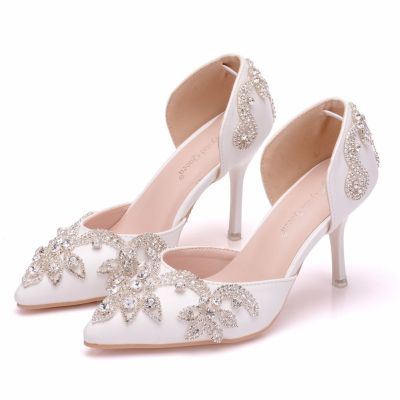 8 cm diamond wedding shoe heel two type hollow cusp sandals sandals bigger sizes diamond wedding shoe