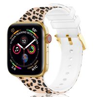 SmartPhonemall Square Buckle Color Printing Watch Band For Apple Watch Series 8&amp;7 41mm / SE 2&amp;6&amp;SE&amp;5&amp;4 40mm / 3&amp;2&amp;1 38mm(Leopard 2)