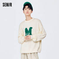 Semir เสื้อถักผู้ชาย2022ฤดูใบไม้ร่วงใหม่หลวมสบายๆ Pullover เยาวชนเสื้อกันหนาว Jacquard Retro American Top เสื้อกันหนาว