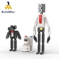 Buildmoc Skibidi ชุดบล็อกตัวต่อมนุษย์สำหรับห้องน้ำมนุษย์สำหรับกล้องถ่ายรูปรูปคนคิดอิฐตัวละครของขวัญวันเกิดสำหรับเด็กของเล่น