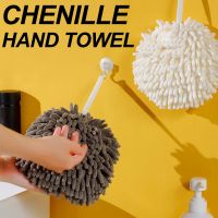 Chenille Hand Towels Kitchen Bathroom Hand Towel Ball with Hanging Loops Quick Dry Soft Absorbent Microfiber Towels