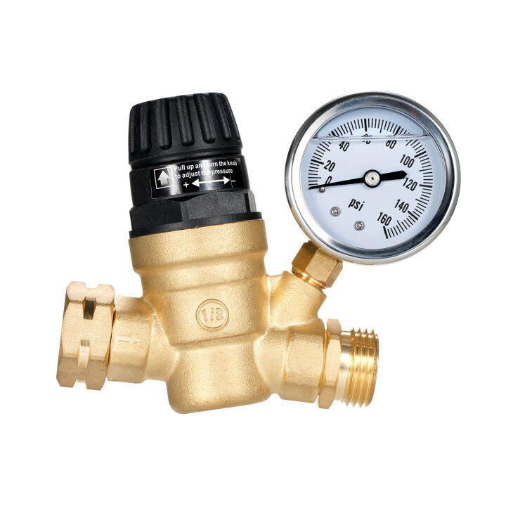 Aumotop Adjustable RV Water Pressure Regulator with Gauge and Dual ...