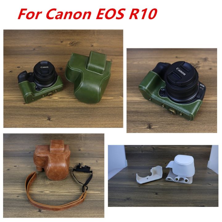 กระเป๋าเคสหนังสำหรับกล้อง-pu-พร้อมสายสำหรับ-canon-eos-r10-rf-s-ฟูจิขนาด18-45มม-x-s10-xs10-15-45เลนส์กล้อง-nikon-z30-z50เลนส์16-50มม
