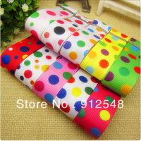 1 (25mm)   2013 new arrival color dot printed grosgrain ribbon Gift wrap ribbon 10 style mix 102327 Gift Wrapping  Bags