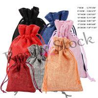 【hot sale】 ♨ B41 Colorful Linen Faux Drawstring Pockets Jewelry Party Gift Bag