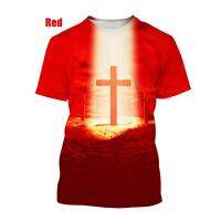 คริสเตียน Jesus ข้าม 3d พระเจ้าคุ้มครอง! พิมพ์ Unisex ลำลองรอบคอเสื้อยืดด้านบน Xs-5xl 2023 new popular